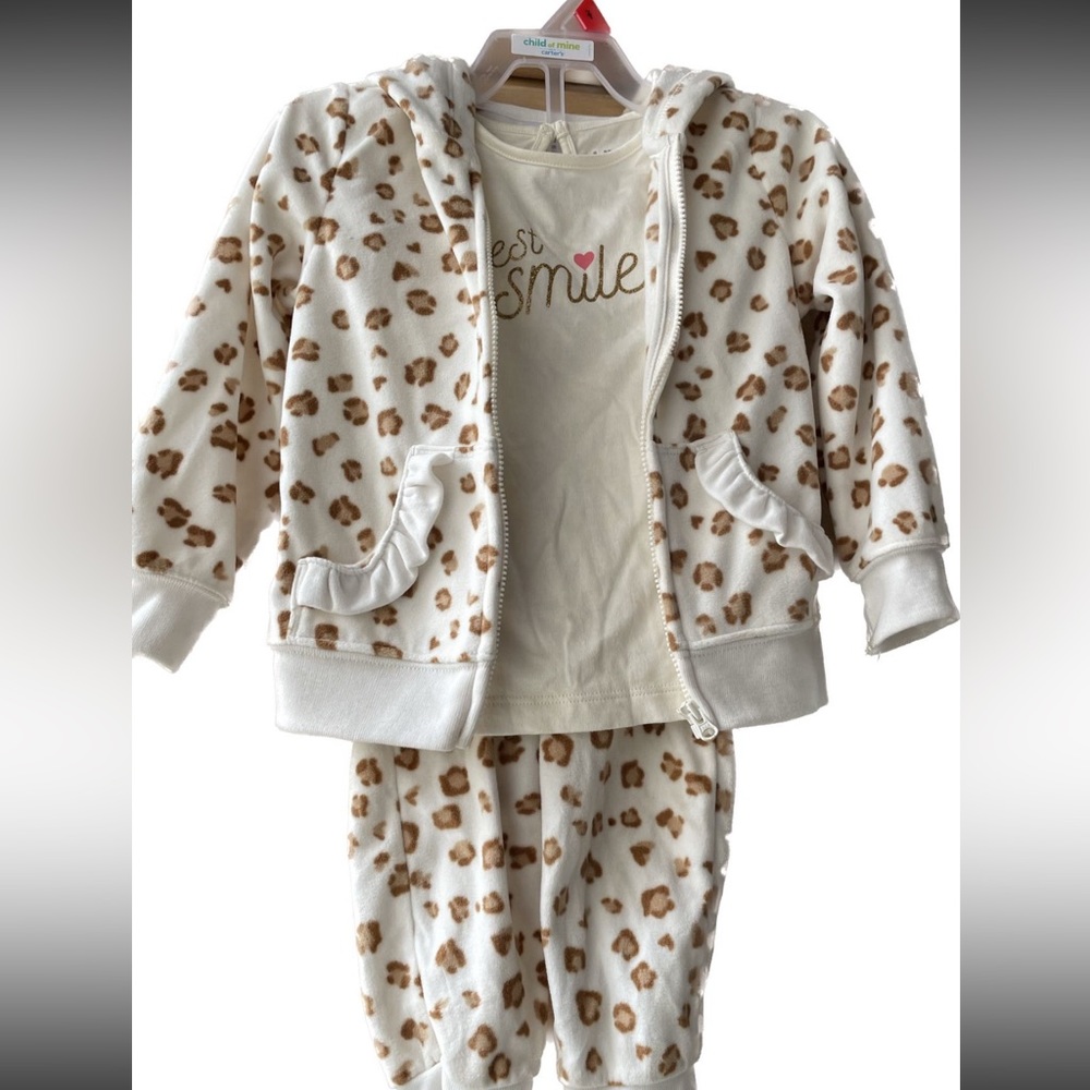 Toddler leopard plush sweatsuit